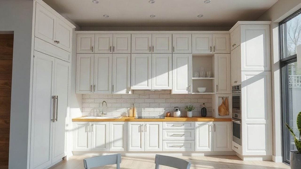 kitchen and cabinets