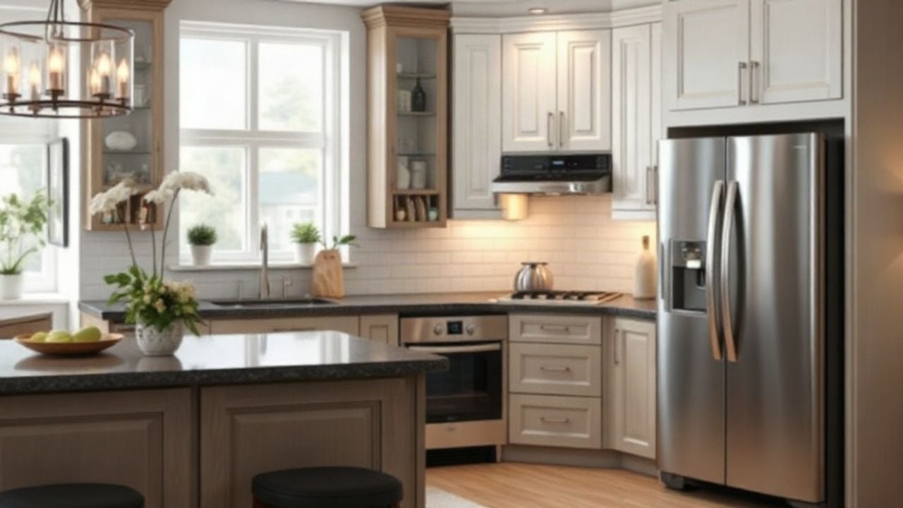 kitchen and cabinets