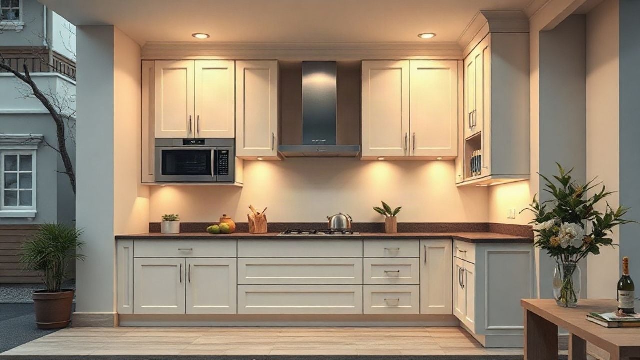 kitchen and cabinets